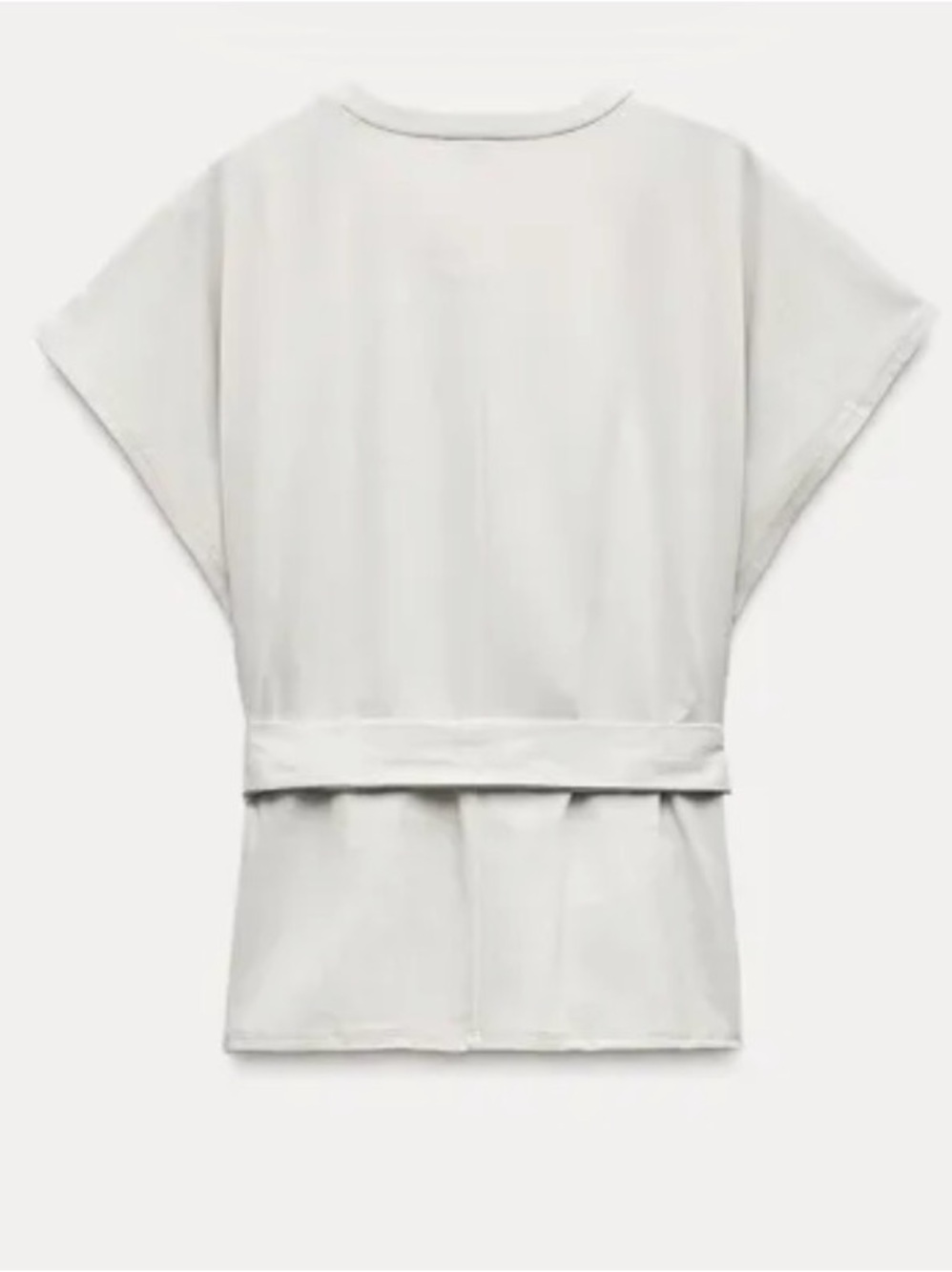 New Zara  Cream Belted Peplum Top - Picture 4 of 11